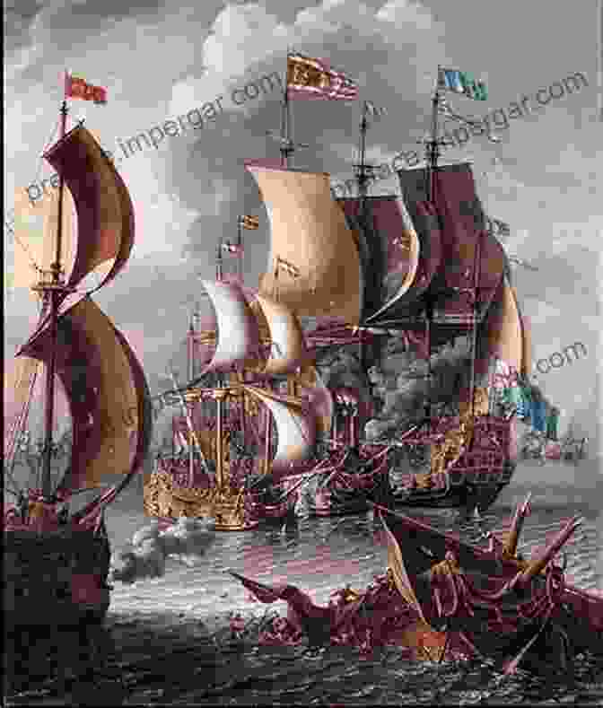 A European Naval Squadron Engaging In A Decisive Battle Against Barbary Corsair Ships. The Story Of The Barbary Corsairs (Illustrated)