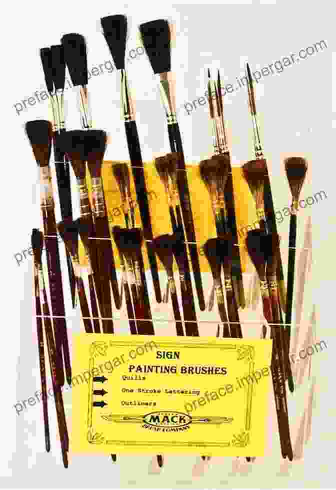 A Photograph Of Various Brushes, Paints, And Other Supplies Used For Lettering And Sign Painting. The Elements Of Lettering And Sign Painting