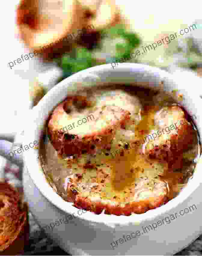 An Image Of A Steaming Bowl Of French Onion Soup French Cake Recipes: Step By Step Instructions For French Foods