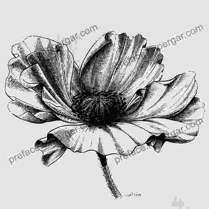 Intricate Pen And Ink Drawing Of A Fantasy Flower, Capturing The Delicate Details Of Its Petals How To Draw Fantasy Flowers