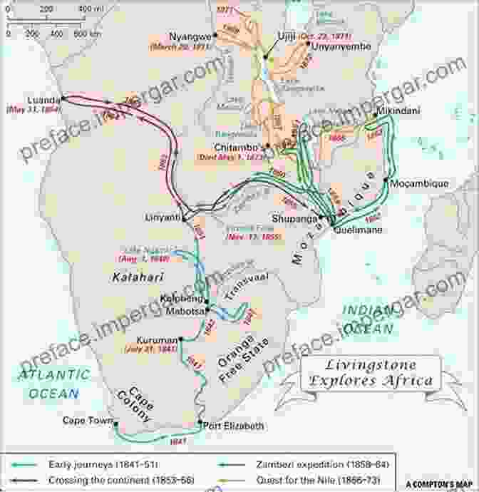 Livingstone's Journey Map A Comprehensive Map Illustrating Livingstone's Extensive Explorations. DAVID LIVINGSTONE COLLECTION 5 In 1 Illustrated : Missionary Travels And Researches Last Journals 1 And 2 The Life Of Livingstone How Stanley Found Livingstone (Missions Classics 4)